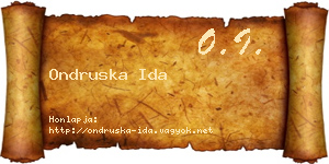 Ondruska Ida névjegykártya