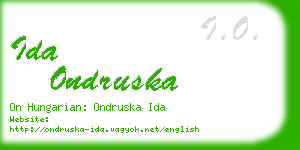 ida ondruska business card